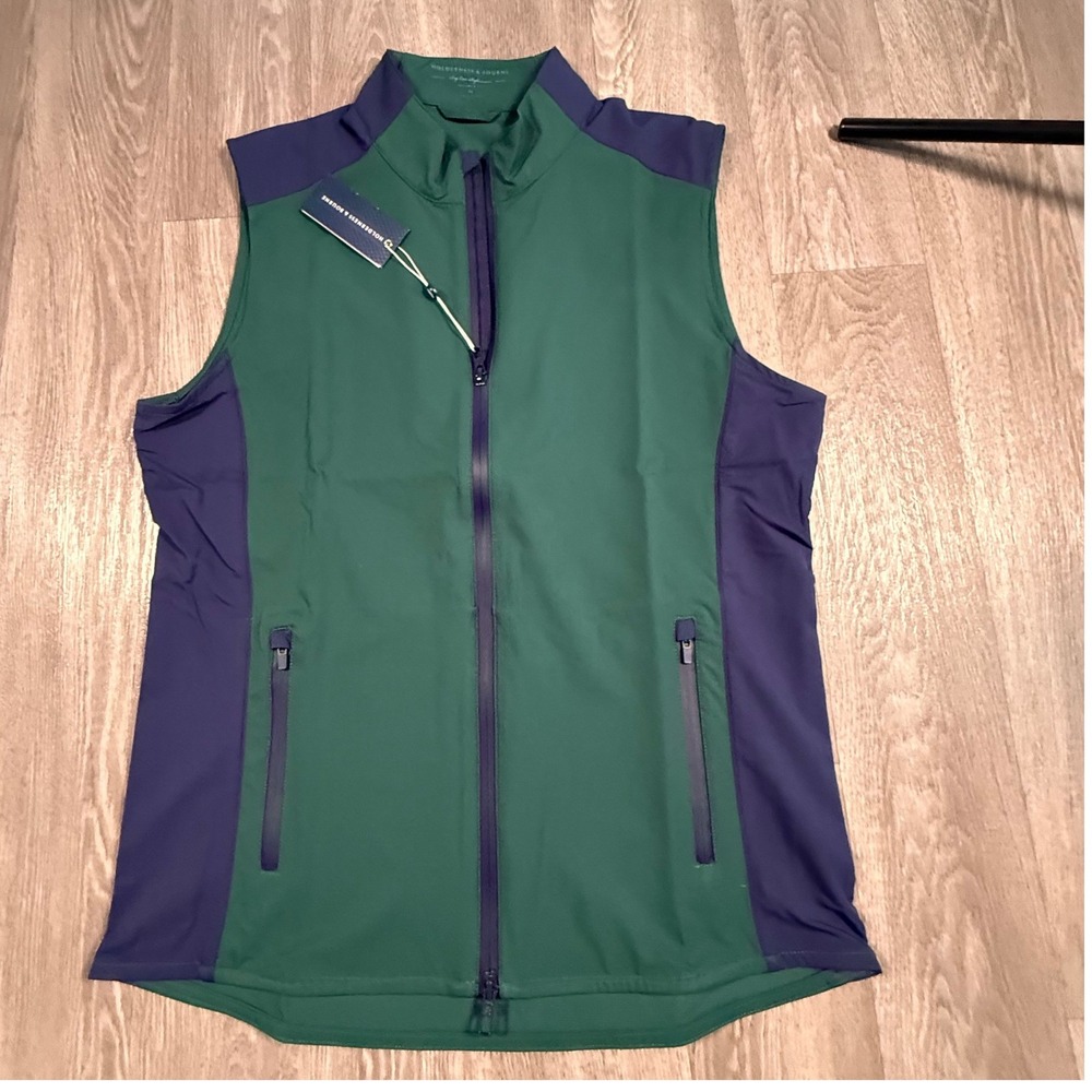 Holderness & Bourne The Hayes Mens Green Navy Lightweight Golf Vest Size M‎